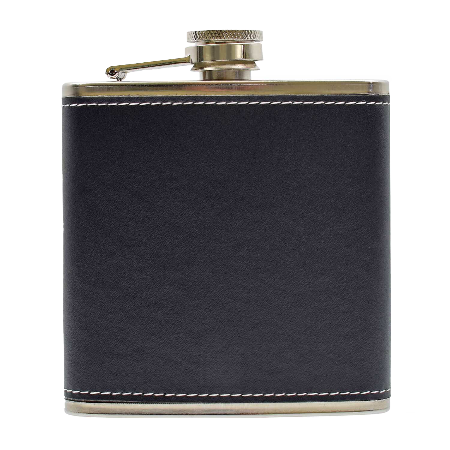 Metal 6oz Hip Flask With Leather Band